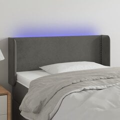 vidaXL LED-voodipeats, tumehall, 93x16x78/88 cm, samet hind ja info | Voodid | kaup24.ee