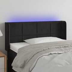 vidaXL LED-voodipeats, must, 93x16x78/88 cm, samet hind ja info | Voodid | kaup24.ee