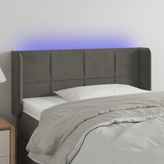vidaXL LED-voodipeats, tumehall, 103x16x78/88 cm, samet hind ja info | Voodid | kaup24.ee