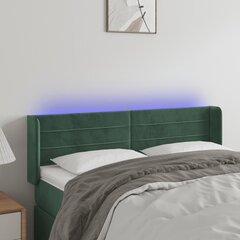 vidaXL LED-voodipeats, tumeroheline, 147x16x78/88 cm, samet цена и информация | Кровати | kaup24.ee