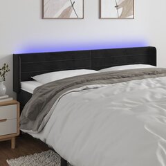 vidaXL LED-voodipeats, must, 203x16x78/88 cm, samet hind ja info | Voodid | kaup24.ee
