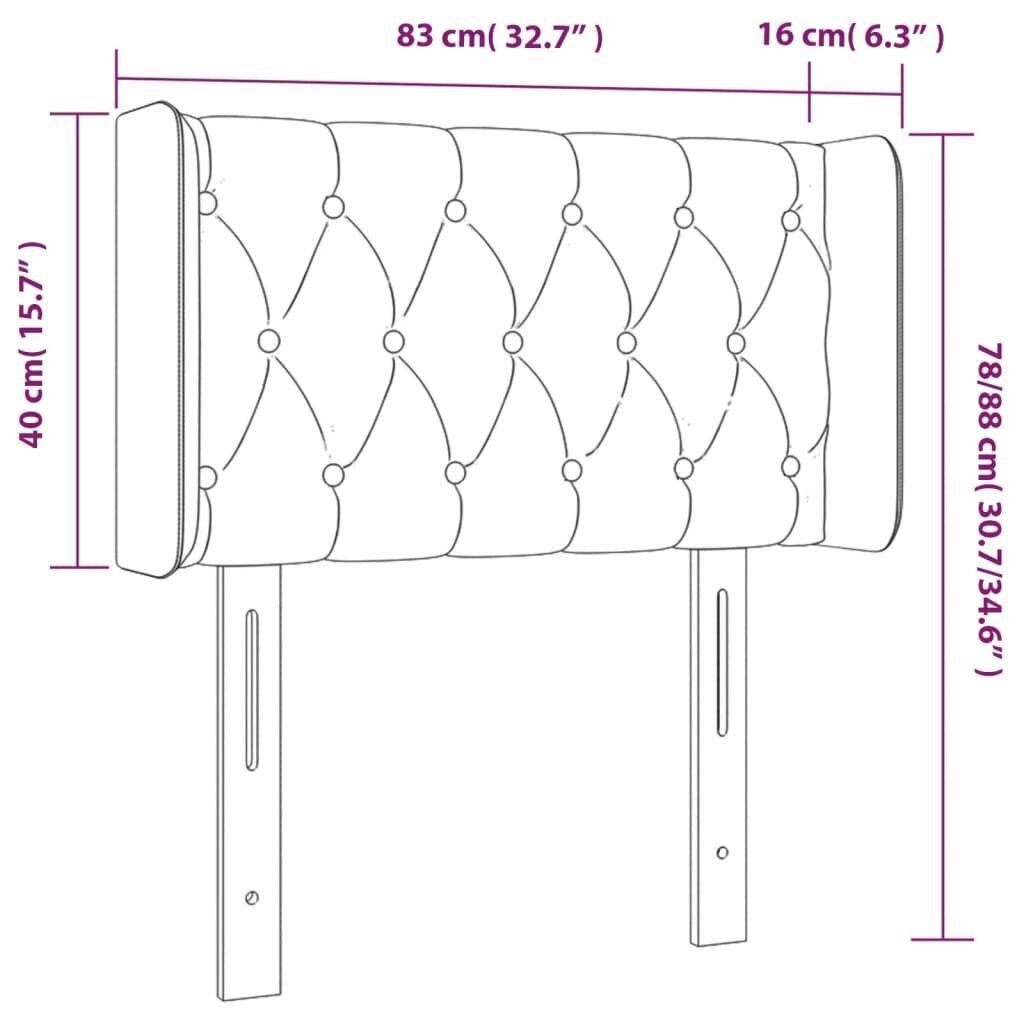 vidaXL LED-voodipeats, sinine, 83x16x78/88 cm, kangas цена и информация | Voodid | kaup24.ee