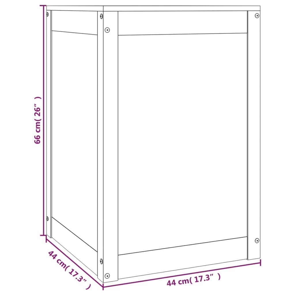 vidaXL pesukast, meepruun, 44 x 44 x 66 cm, männipuit цена и информация | Vannitoa sisustuselemendid ja aksessuaarid | kaup24.ee