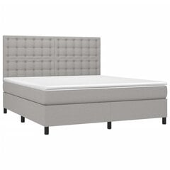 Кровать vidaXL с пружинами/матрас/LED, ткань, 180x200 см, серая цена и информация | Кровати | kaup24.ee