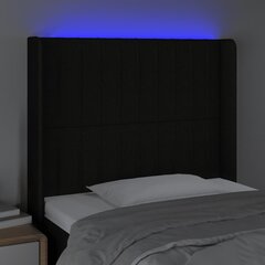 vidaXL LED-voodipeats, must, 93x16x118/128 cm, kangas цена и информация | Кровати | kaup24.ee