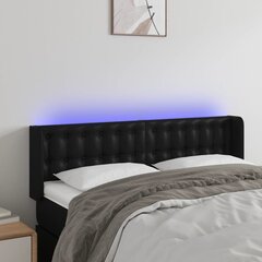 vidaXL LED-voodipeats, must, 147x16x78/88 cm, kunstnahk цена и информация | Кровати | kaup24.ee