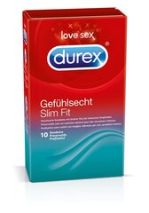 Durex презервативы Slim Fit, 10 шт. цена и информация | Презервативы | kaup24.ee