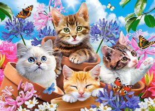 CASTORLAND Puzzle 120el. Kittens with Flowers - Koty w kwiatach цена и информация | Пазлы | kaup24.ee