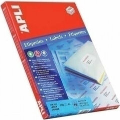 Apli Adhesives/Labels Apli 64 x 33,9 mm 100 Sheets White A4 hind ja info | Kirjatarbed | kaup24.ee