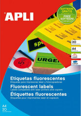 Apli Adhesives/Labels Apli Circular Yellow A4 ø 60 mm 20 Sheets hind ja info | Kirjatarbed | kaup24.ee