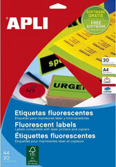 Apli Adhesives/Labels Apli Yellow 38,1 x 21,2 mm 20 Sheets цена и информация | Канцелярские товары | kaup24.ee