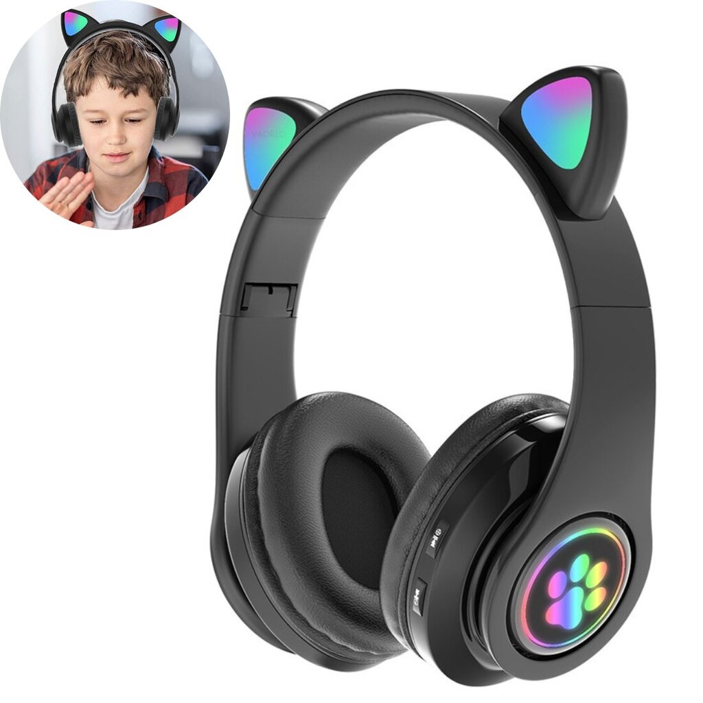 Juhtmeta Bluetooth kõrvaklapid "Cat Ears" LED hind ja info | Kõrvaklapid | kaup24.ee