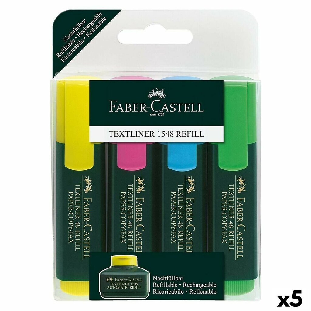 Markerite komplekt Faber-Castell Luminofoorlamp 5 Ühikut hind ja info | Kunstitarbed, voolimise tarvikud | kaup24.ee