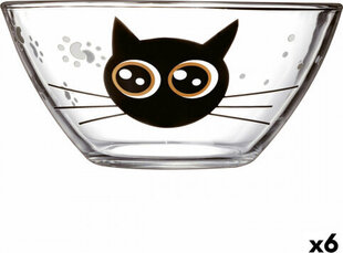 Luminarc Bowl Luminarc Mistigri Transparent Breakfast Cat Glass (540 ml) (6 Units) hind ja info | Lauanõud ja kööginõud | kaup24.ee