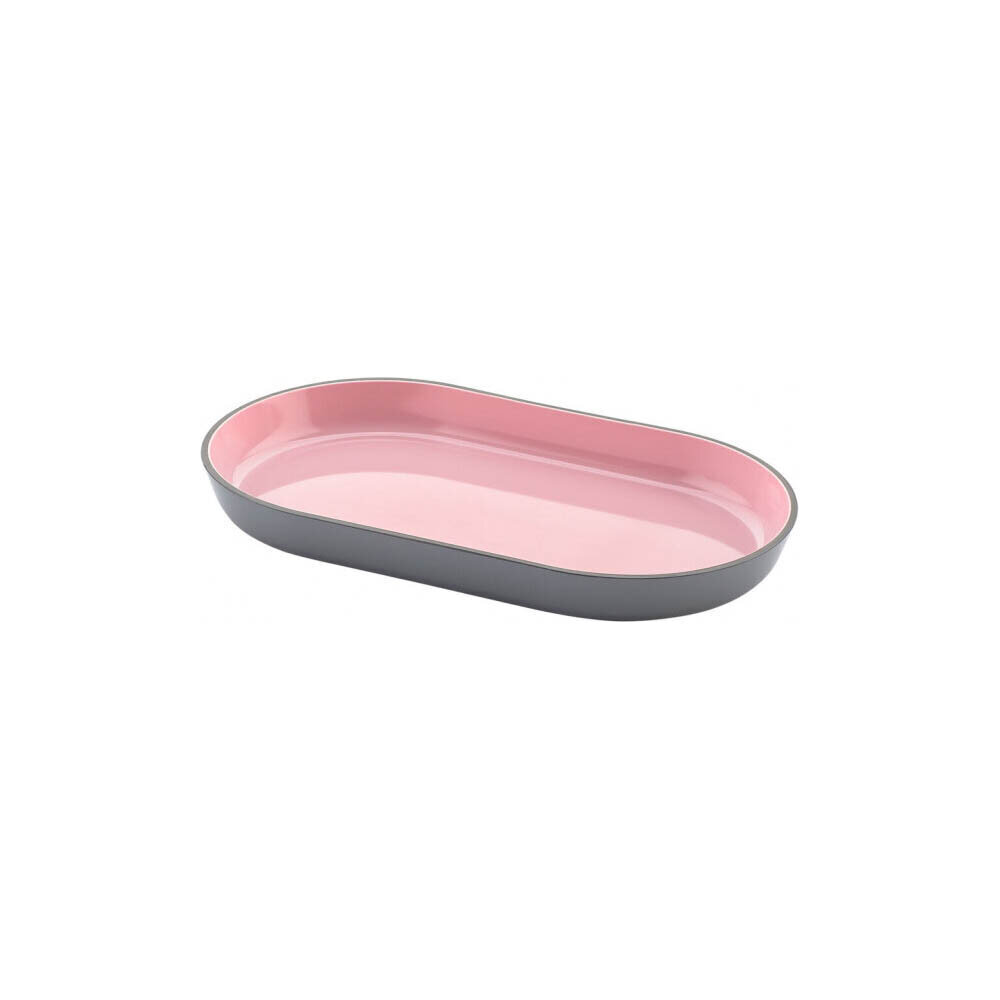 Bigbuy Home Tray Melamin Pink/Grey Oval (24 x 14 x 2,5 cm) hind ja info | Lauanõud ja kööginõud | kaup24.ee