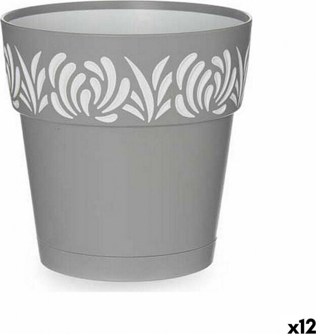 Stefanplast Self-watering flowerpot Gaia Grey White Plastic (15 x 15 x 15 cm) (12 Units) цена и информация | Dekoratiivsed lillepotid | kaup24.ee