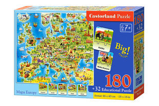 CASTORLAND Puzzle hariv Euroopa kaart цена и информация | Пазлы | kaup24.ee
