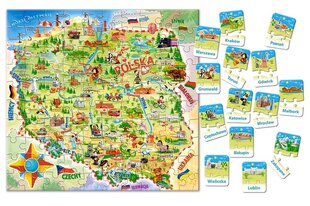 CASTORLAND Puzzle hariv Poola kaart цена и информация | Пазлы | kaup24.ee