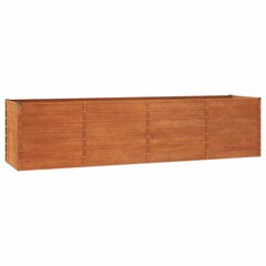 vidaXL taimekast, hall, 320x80x77 cm, Corten-teras цена и информация | Вазоны для рассады и пересадки | kaup24.ee