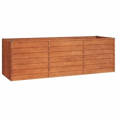 vidaXL taimekast, hall, 240x80x77 cm, Corten-teras цена и информация | Вазоны для рассады и пересадки | kaup24.ee