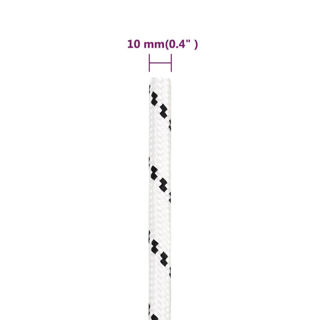 vidaXL töököis, valge, 10 mm, 100 m, polüester цена и информация | Aiatööriistad | kaup24.ee