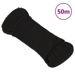 vidaXL töököis, must, 3 mm, 50 m, polüester цена и информация | Садовые инструменты | kaup24.ee