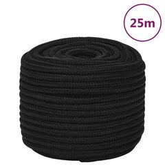 vidaXL töököis, must, 12 mm, 25 m, polüester hind ja info | Aiatööriistad | kaup24.ee