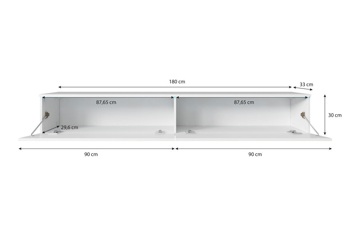 TV laud Kane 180 LED, valge цена и информация | TV alused | kaup24.ee