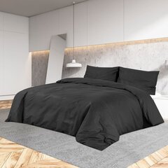 vidaXL voodipesukomplekt must 200 x 200 cm, puuvill hind ja info | Voodipesu | kaup24.ee