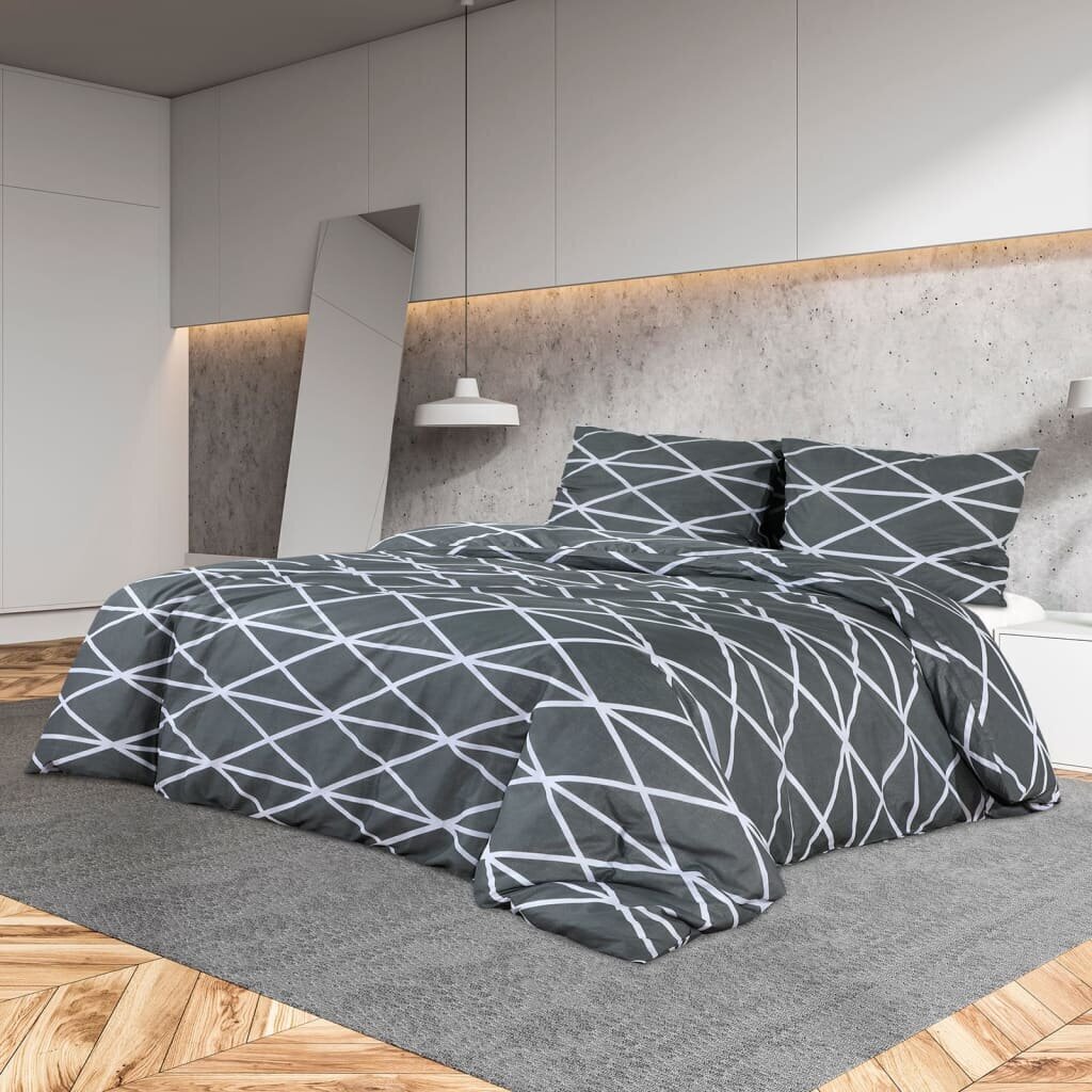vidaXL voodipesukomplekt, hall, 200 x 200 cm, puuvill hind ja info | Voodipesukomplektid | kaup24.ee
