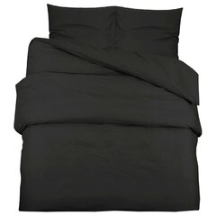 vidaXL voodipesukomplekt, must, 200x200 cm, kerge, mikrofiiber hind ja info | Voodipesukomplektid | kaup24.ee