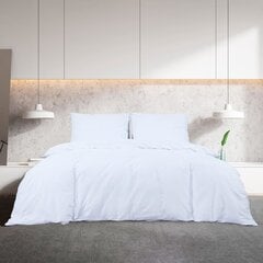 vidaXL voodipesukomplekt valge 140 x 200 cm puuvill hind ja info | Voodipesu | kaup24.ee
