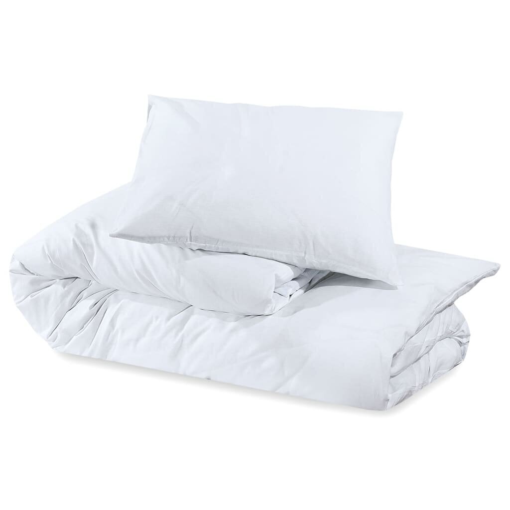 vidaXL voodipesukomplekt, valge, 200x200 cm, kerge, mikrofiiber hind ja info | Voodipesukomplektid | kaup24.ee
