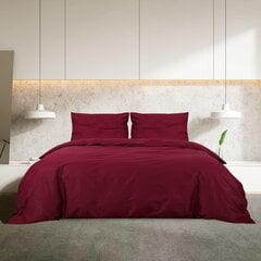 vidaXL voodipesukomplekt, bordoopunane, 200 x 200 cm, puuvill hind ja info | Voodipesukomplektid | kaup24.ee