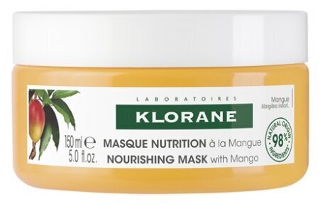 Toitev juuksemask Klorane With Mango Butter, 150 ml цена и информация | Maskid, õlid, seerumid | kaup24.ee