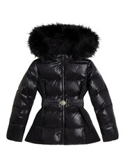 Tüdrukute jope Guess Jeans Faux Fur Hoodie Jet Black 520914463 hind ja info | Tüdrukute joped ja mantlid | kaup24.ee