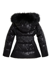 Tüdrukute jope Guess Jeans Faux Fur Hoodie Jet Black 520914463 цена и информация | Куртки, пальто для девочек | kaup24.ee