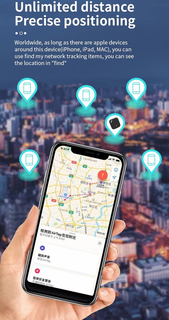 iTagi jälgimisseade iPhone'idele, iPadidele ja iPodidele цена и информация | Mobiiltelefonide lisatarvikud | kaup24.ee