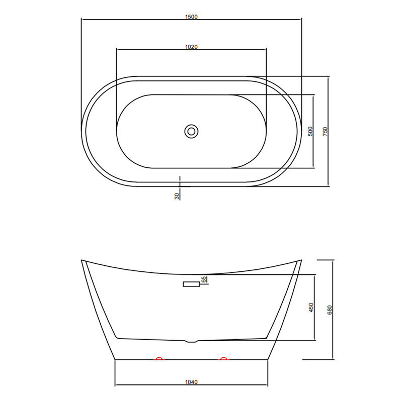 Eraldi seisev vann RICA 513C 170x75 цена и информация | Vannid | kaup24.ee