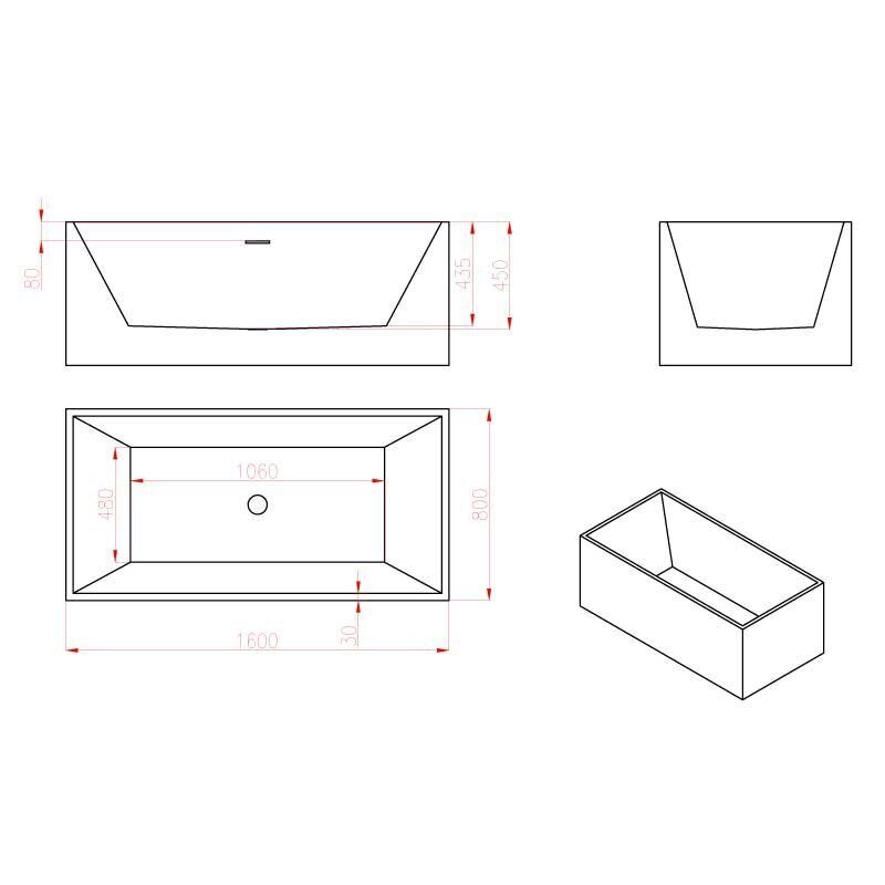 Eraldi seisev vann SANTA 507B 160x80 цена и информация | Vannid | kaup24.ee