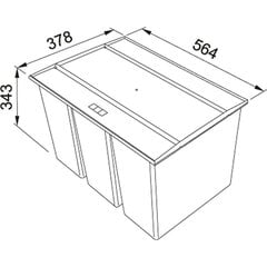 Franke prügikast Sorter Easysort 60, 3 x 14,5 l цена и информация | Мусорные баки | kaup24.ee