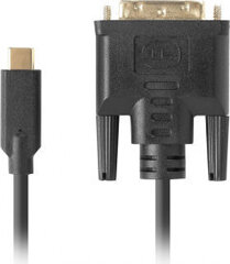 Кабель USB C — DVI-D Lanberg CA-CMDV-10CU-0018-BK Чёрный 1,8 m цена и информация | Кабели и провода | kaup24.ee