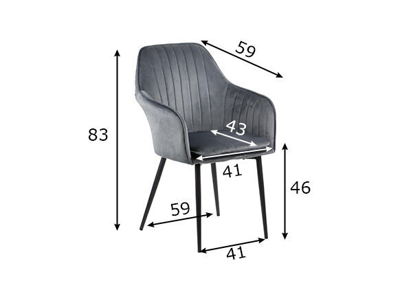 Pehme söögitool A2A CN-9020, hall hind ja info | Söögitoolid, baaritoolid | kaup24.ee