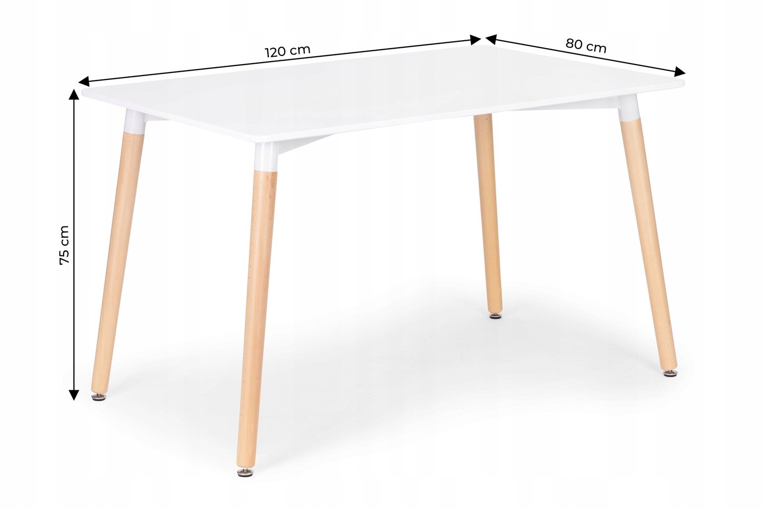 Laud ModernHome, 120x80 cm, valge/pruun hind ja info | Köögi- ja söögilauad | kaup24.ee