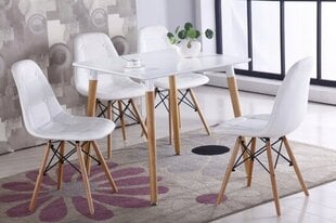 Стол ModernHome, 120x80 см, белый/коричневый цена и информация | Кухонные и обеденные столы | kaup24.ee
