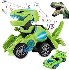 Динозавр-трансформер - зеленый цена и информация | Развивающий мелкую моторику - кинетический песок KeyCraft NV215 (80 г) детям от 3+ лет, бежевый | kaup24.ee