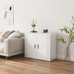 vidaXL puhvetkapp, kõrgläikega valge, 80 x 33 x 70 cm, tehispuit hind ja info | Elutoa väikesed kapid | kaup24.ee
