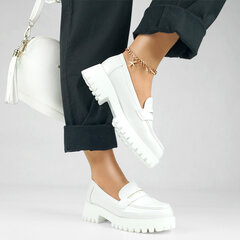 Goodin белые кожаные лоферы цена и информация | Женская обувь Cink Me, коричневая | kaup24.ee