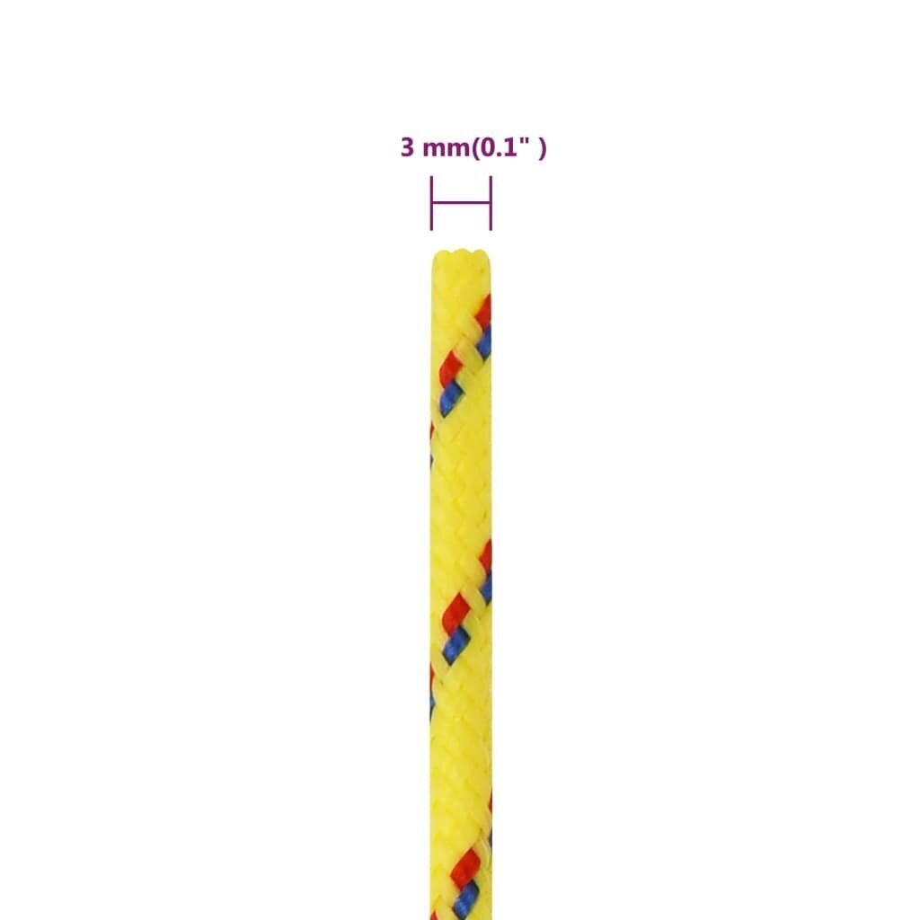 vidaXL paadiköis, kollane, 3 mm, 500 m, polüpropüleen hind ja info | Lisatarvikud paatidele ja süstadele | kaup24.ee