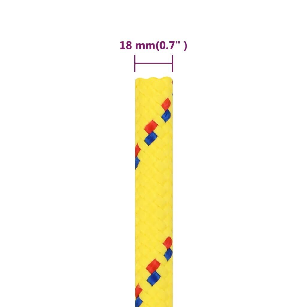 vidaXL paadiköis, kollane, 18 mm, 25 m, polüpropüleen цена и информация | Lisatarvikud paatidele ja süstadele | kaup24.ee